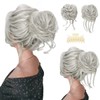 SARLA 2PCS Messy Bun Hair Pieces for Women Detachable Claw