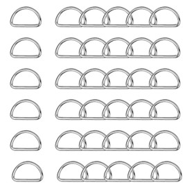 WedDecor 15mm Silver Non Welded Metal D Ring Fasteners Buckle for Adjustable Fastening Webbing Strap, Arts and Crafts, Pet Collars, Repairing Bags, Straps, 10pcs