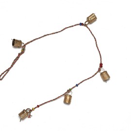 Set of 2 Rustic Vintage bell for Home decor Wall decoration Garden - 5 handmade bells in a string with beads. Wind Chime Bell Chime Cow Cat Cattle bells Gifting