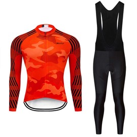 MOXILYN - Conjunto de playera de ciclismo de secado rápido para hombre, playera de bicicleta de carretera + pantalones con babero con acolchado de gel 9D MTB para montar, Juego A7s, 3X-Large