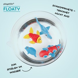 Playstilin® Floaty Original Swimming Clay | Playable in Water Vegan Children's Clay | Creative Plasticine Kneading Set with Accessories and Tools in the Box | Modelling Clay Non-Drying