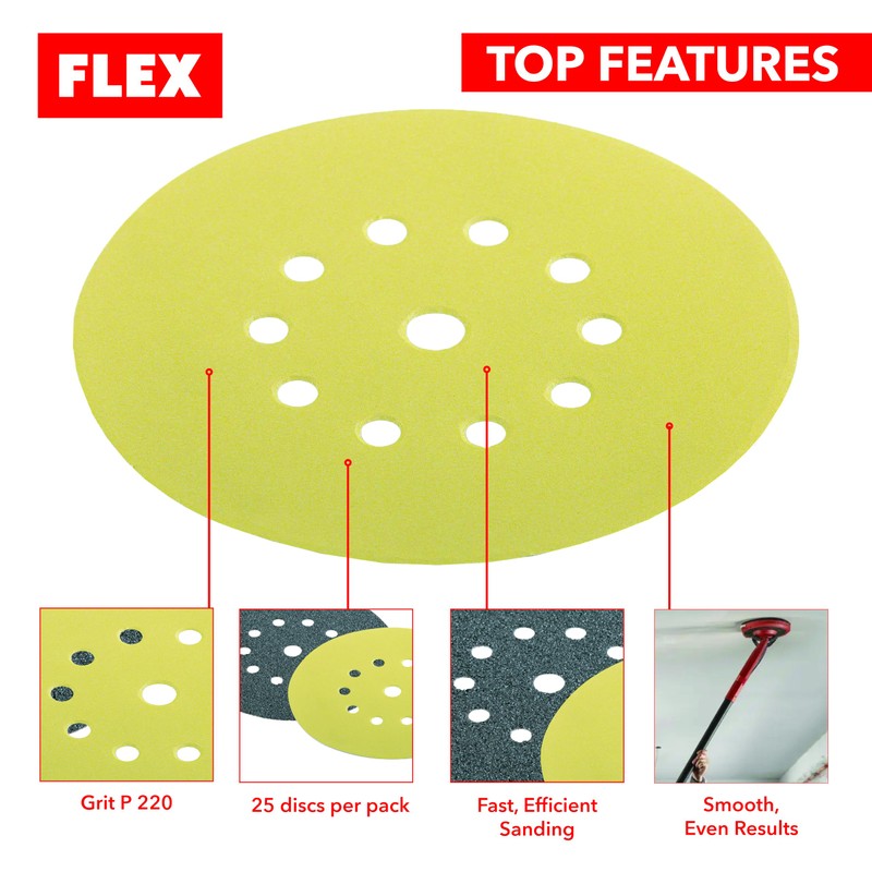 Flex - Sandpaper Xtreme 225mm 25 Sheet Pack, P220 Grit