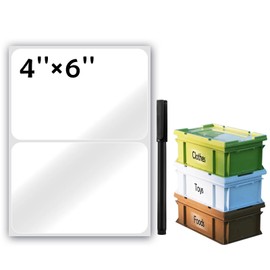 JIEHENG 100Pcs Clear Large Labels for Storage Bins,6x4 Inch Removable Labels,Large Labels for Blank Box,Strong Adhesive Tear Resistant No Residue Blank Labels (Trasparent)