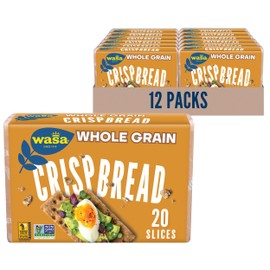 Wasa Whole Grain Crispbread, 9.2 oz (Pack of 12), Crackers, Non-GMO Ingredients, Fat Free, Made with 100% Whole Grains