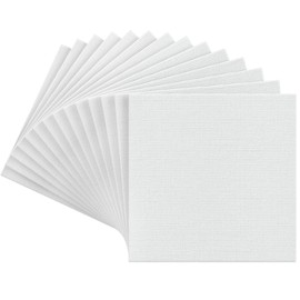 Arteza Canvas Boards for Painting, Pack of 14, 6 x 6 Inches, Square Blank Canvas Panels, 100% Cotton, 12.3 oz Gesso-Primed, Art Supplies for Acrylic Pouring and Oil Painting