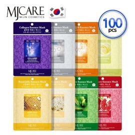 MJ Care 엠제이케어 에센스 마스크팩 100매 (8종x10매+20매) MJ Care Essence Mask Pack 100 Sheets (8 Types x 10 Sheets + 20 Sheets)