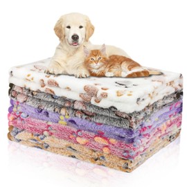 5 Pcs Pet Blankets, 30"X20" Dog Blanket Cat Blankets for Small Medium Pet Soft Blankets Cute Paw Print Puppy Kitten Sleep Mat Bed Covers for Cat Guinea Pig Cage Liners Blanket