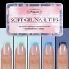 Misssix XBASICTIPS Uñas postizas francesas, 150 unidades, uñas postizas de