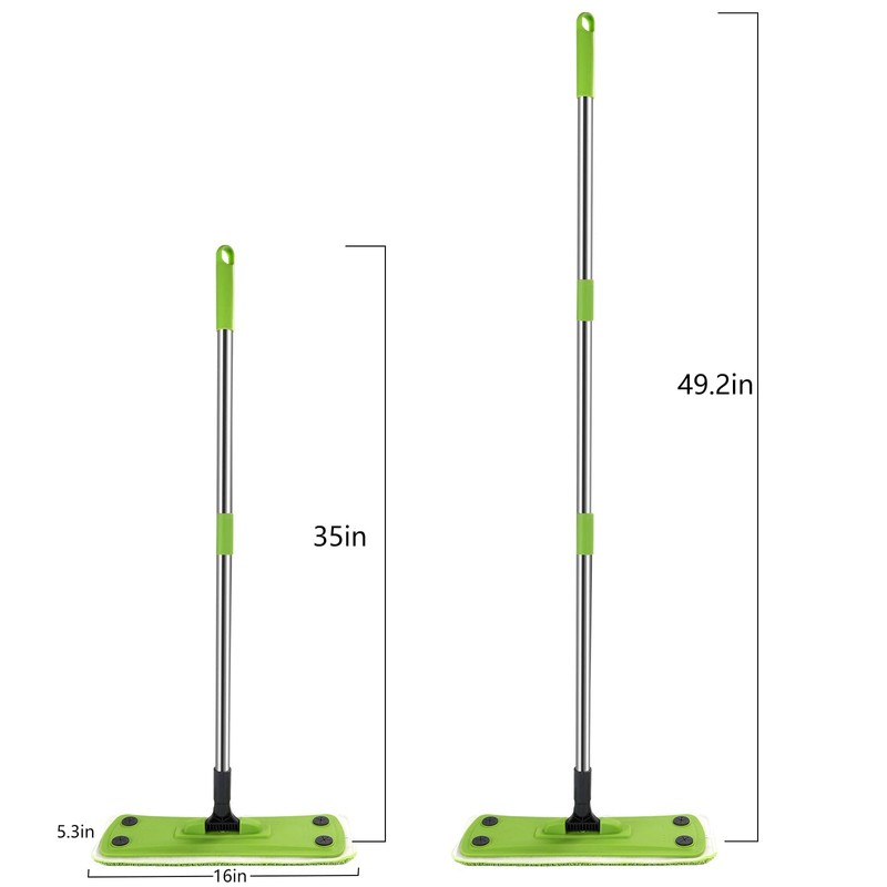Runful Green Mop, Flat Mops for Floor Cleaning with Long