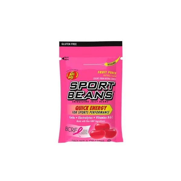 Jelly Belly Sport Beans - Energizing Jelly Beans - Fruit Punch Flavor, 24 x 1 Ounce Bags