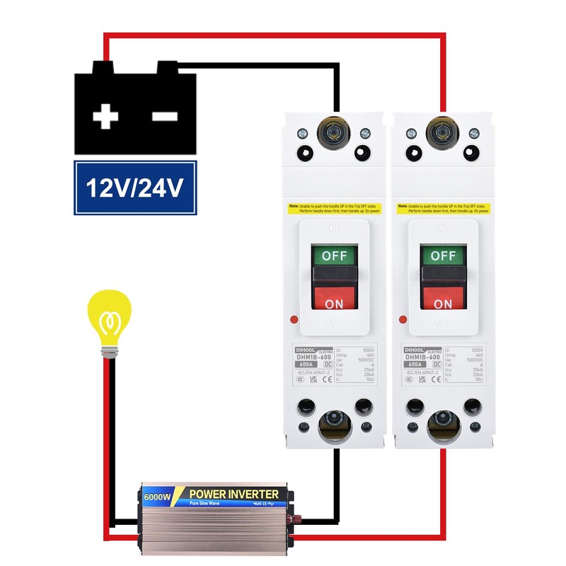 DIHOOL 600 Amp DC Circuit Breaker, Battery Disconnect Switch for
