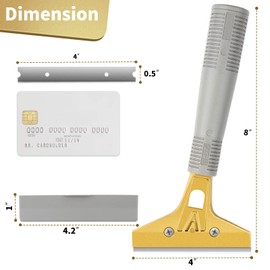 Razor Blade Scraper set of 2 PCS 4" Scraper Tool and with 20pcs Extra Metal Blades for Floor, Window, Glass, Stove, Wall, Paint, Caulk, Labels, Adhesive, Sticker Removal