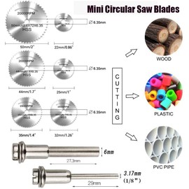Cutting Disc Set, Circular Saw Blade Cutting Wheels for Multifunctional Devices, Rotary Tools with a 1/8 Shank for Cutting Wood, Metal