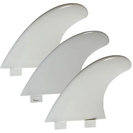 UP100 3pcs/Set Tri G5 Surfboard Fins for F1 Double Tab Fins SUP Surfing Fin 1 Center + 2 Side 3 Colors (White)