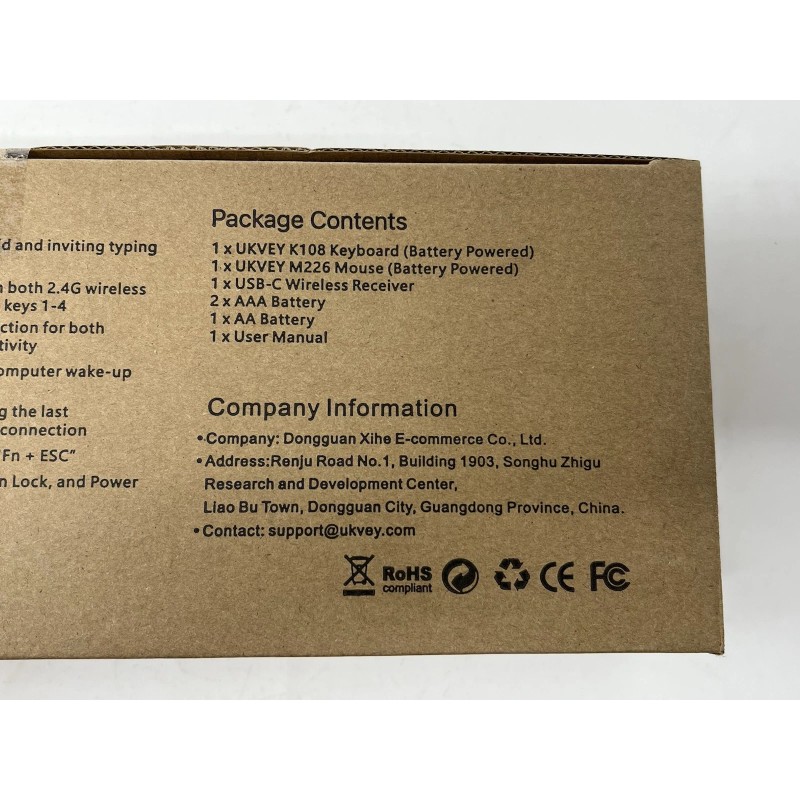 UKVEY Wireless Bluetooth Keyboard & Mouse for Mac & PC