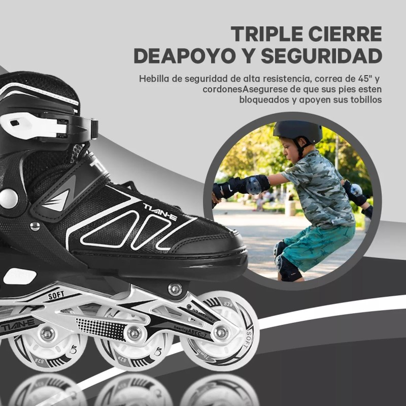 XTT Patines Profesionales De Línea Ajustables Luces Leds
