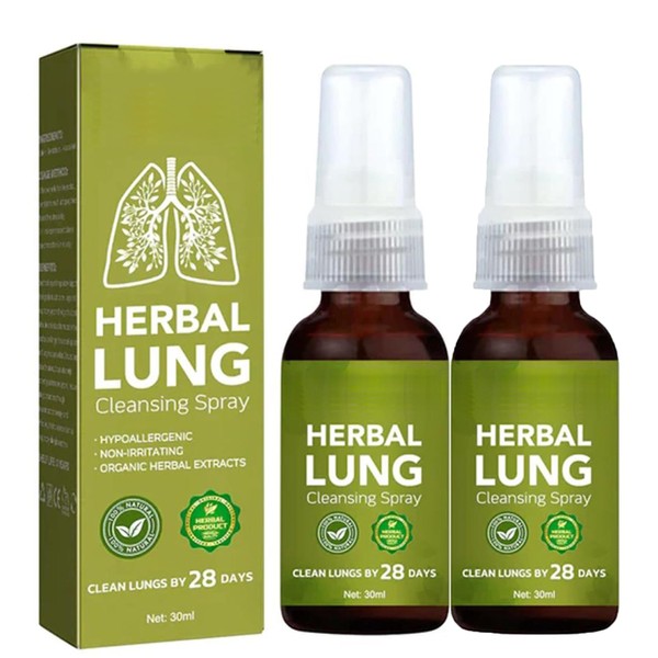 2PCS Herbal Lung Cleanse Mist Powerful Lung Support Cleanse & Breathe Herbal Care Essence 30ML