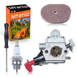 Mtanlo For Stihl FS40C, FS50C, FS56C, FC56C, FS70C Carburetor Kit with For Zama C1M-S267 Carb, L7T Spark Plug, STFS40 Air Filter, and HEXAGON Screwdriver - OEM 4144 120 0608
