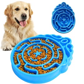 CHONGTA Dog Bowls Slow Feeder, Dog/Cat Puzzle Feeder Bloat Stop to Slow Down Eating,Large Medium Small Breed & Puppy Dog Slow Feeder Bowl (Blue Water Drop)