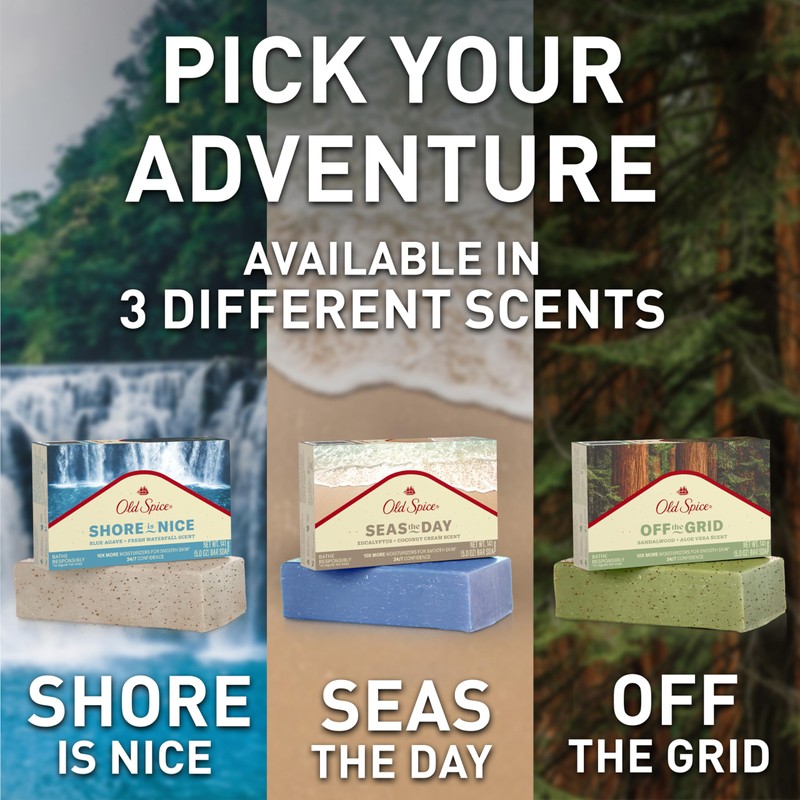 Old Spice Men's Bar Soap, Seas The Day Eucalyptus and