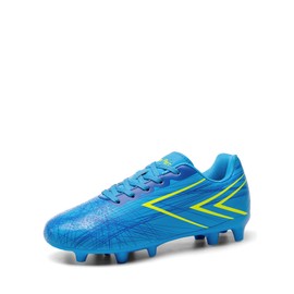 DREAM PAIRS Boys Girls Soccer Cleats Kids Youth Firm Ground Football Shoes for Little/Big Kid,Size 5 Big Kid,Blue,KKUMSO2509