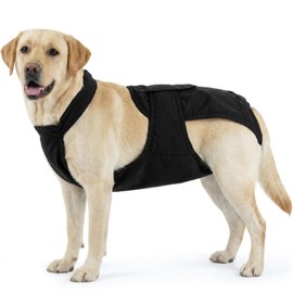 IDOMIK Reusable Female Dog Diapers, Washable Dog Period Diapers with Adjustable Suspenders, Leakproof Escape-Proof Sanitary Panties for Dogs in Heat Cycle, Incontinence, or Senior Dogs,Black,XL