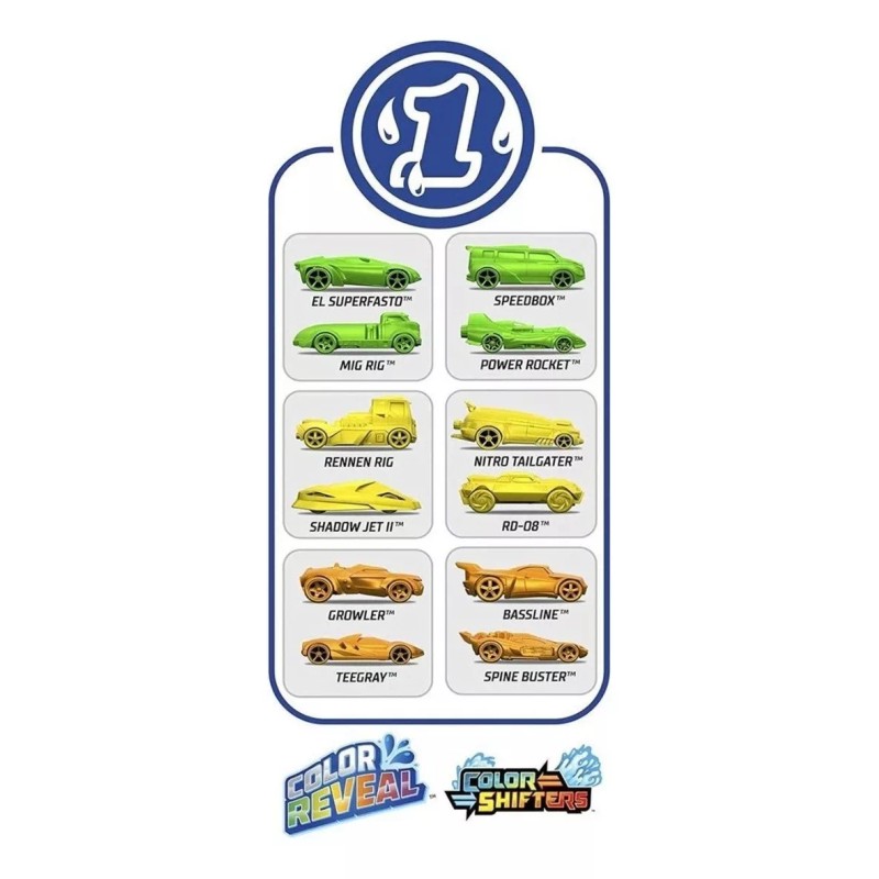 Hot Wheels Color Reveal 2 Autos Sorpresa Mattel Color Vs