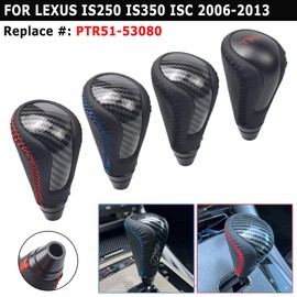 Hacreyatu Automatic Transmission Gear Shift Knob Shifter Lever Handle for Lexus IS250 IS350 ISC 2006 2007 2008 2009 2010 2011 2012 2013 PTR51-53080 (Carbon Fiber Cover Black Wire)