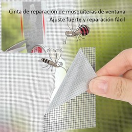 2 Piezas, 5 cm x 2 mts, Reparación de Mosquiteros para Ventanas y Puertas, Cinta para Mosquitero, Autoadhesiva para Reparar Malla Mosquiteras, Reparación Pantalla, Negro