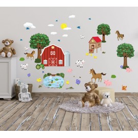 Farm Animals Wall Decals, Kids Room Decor Stickers, Preschool Classroom Playroom