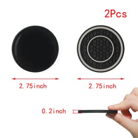 HUJYO 2PCS Car Cup Coaster,2.75 Inch niversal Non-Slip Anti Dust Cup Mats, Universal Interior Accessories for Most Cars (2,Grey)