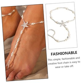 SHOWERORO Anklet Elastic Foot Chain Set Design Wedding Anklets Decorative for Bride's Footwear