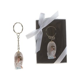 Lunaura Religious Keepsake - Set of 12 "Girl" Baby Angel Praying Key Chain Favors - Pink