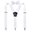Alizeal Juego de tirantes y corbatín ajustables para hombre, Blanco,