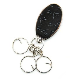 Indenya No. 4705 Key Holder, Key Case, Key, Strap, Deer Leather, Lacquer, Crafts, [1-008] Black - Black Lacquer Dragonfly