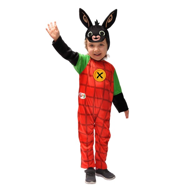 Ciao - Bing 11280.2-3 Unisex Rabbit Costume for Children, 2-3 Years, Red/Black, Multicoloured