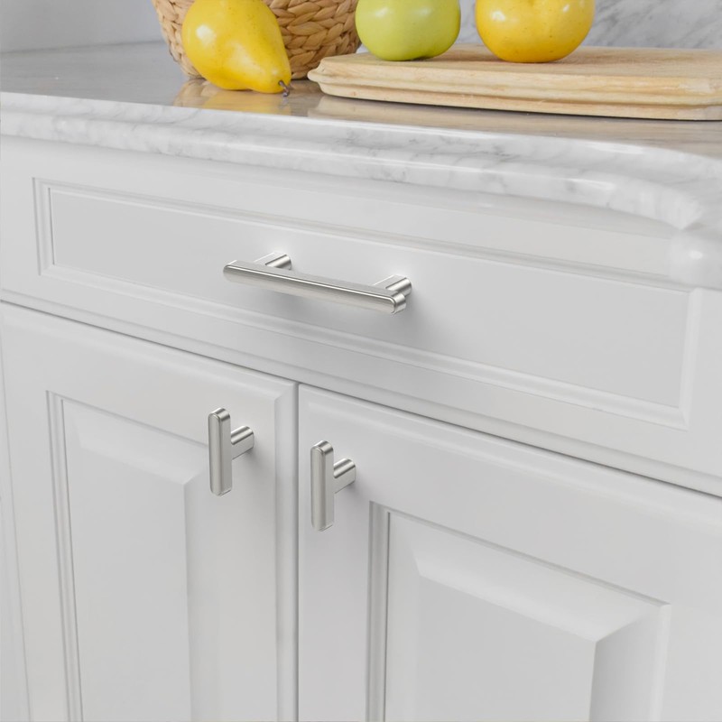 Amerdeco 10 Pack Brushed Satin Nickel Cabinet Pulls 3 Inch(76mm)