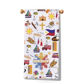 JXGZSO Philippines Tea Towel Philippines Trip Lover Towel Souvenir Gift Food Lover Gift (CA Philippines Towel)