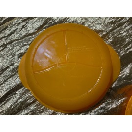 New Tupperware Small Crystalwave Lunchable Divided Bowl 825ml Bright Mango Color