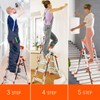 LANBITOU Ladder, Aluminum 5 Step Ladder with Handrails, Anti-Slip Wide