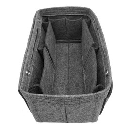 LEXSION Felt Purse Organizer Insert Bag organizer Multi Pocket Bag in Bag Organizer For Tote & Handbag Shaper 8008 Gray S