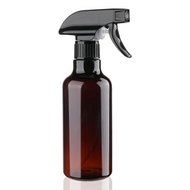 Hethyo Spray Bottles 12oz Plastic Spray Bottle for Hair Mist/Stream Heavy Duty Empty Spray Bottles for Cleaning Solutions, Plants, Cooking (12oz-Brown)