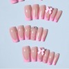 GlamRays 24 Piece French Tip Sticker Nails, Long Coffin Shape,