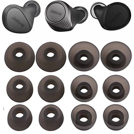 Silicone Ear Tips Replacement for Jabra Elite 3/7 Pro/75t, JNSA Compatible Earbuds Tips, 6 Pairs SML Black