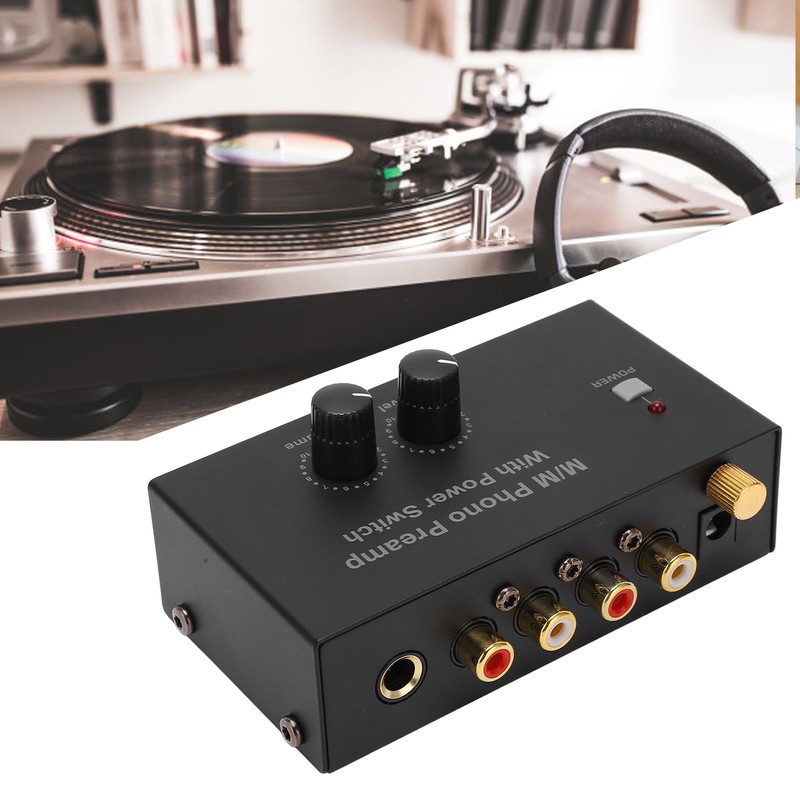 Phono Preamp RCA L R Input Output Level Turntable Volume