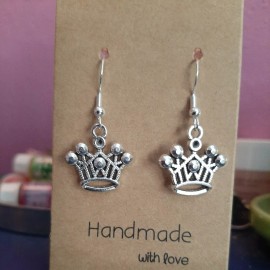 Unbranded Handcrafted  Silver Colored Princes Crown Earrings  With  .925 Silver French...