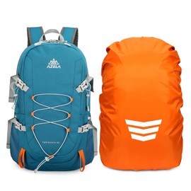 Geila Rucksack 35L Hiking Backpack，Mountaineering Backpack with Rain Cover for Travelling Outdoors Camping Mountaineering Hiking Cycling Climbing (35L-Blue)