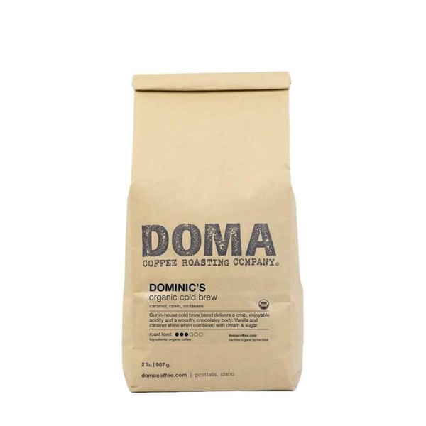 Doma Coffee "Dominic’s Organic Cold Brew" Medium Roasted Organic Whole