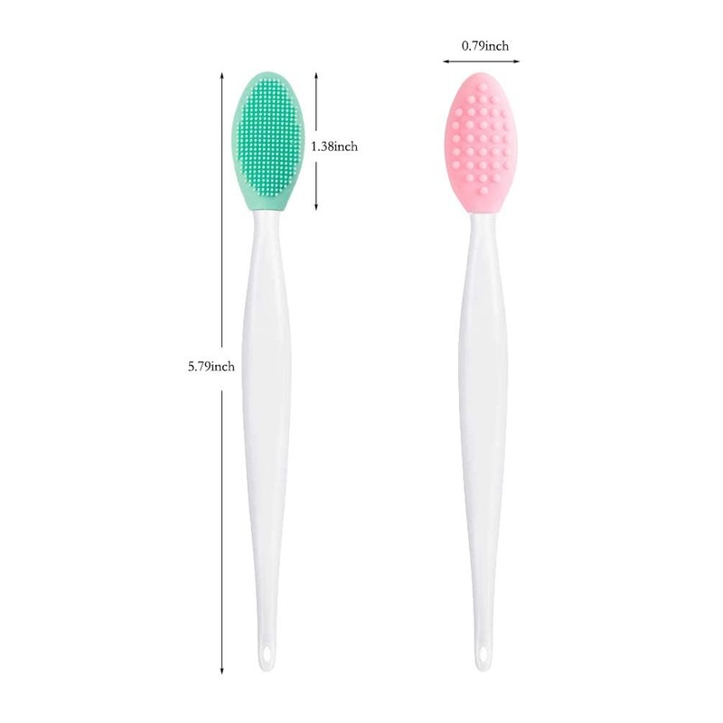 2 Pcs Lip Brush Tool,Double-Sided Silicone Exfoliating Lip Brush for