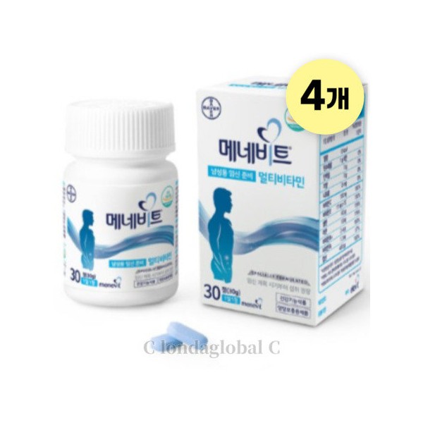 Menevit Men&#39;s Pregnancy Preparation Multivitamin Supplement 30 Tablets (4) / 메네비트 남자 임신 준비 멀티비타민 영양제 30정 4개